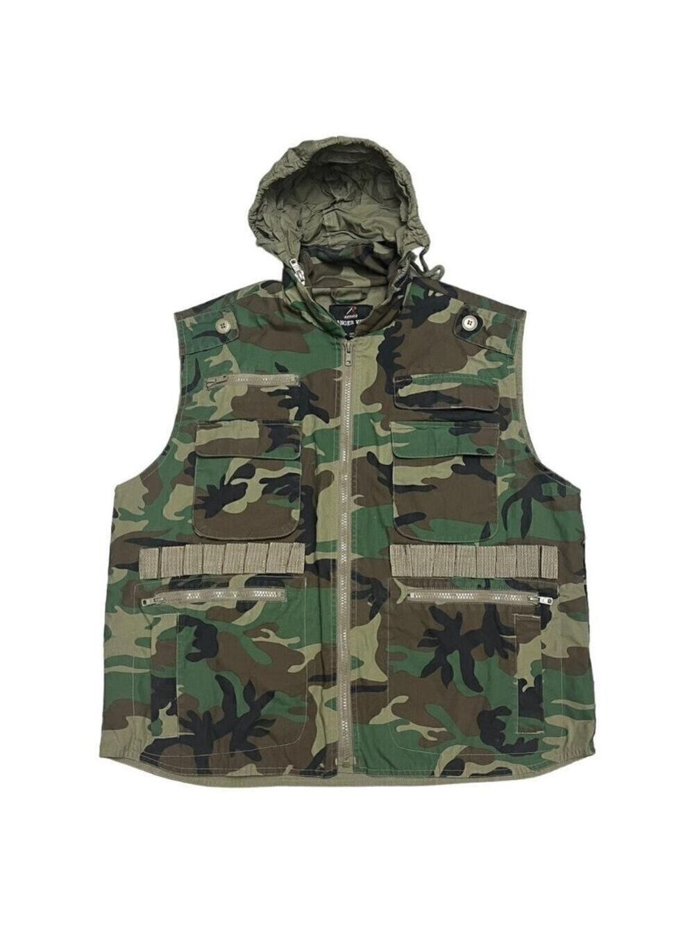 Vintage ROTHCO Ranger Vest Outdoor Forest Army Camo US ARMY - Mens Medium